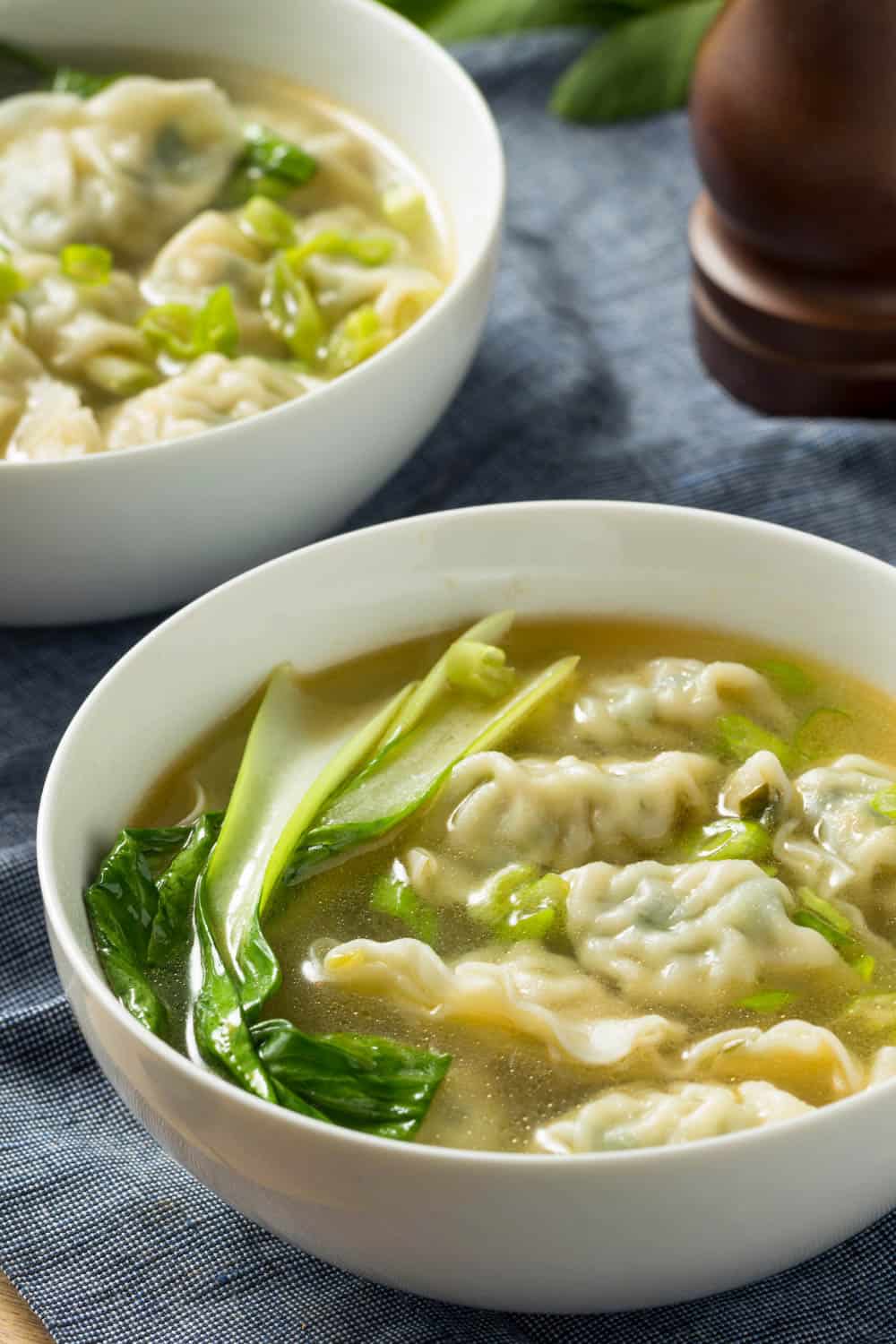 Quick Easy Chicken wonton soup with bok choy - Alexa's Cuisine